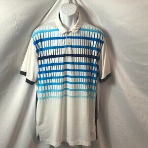 Nike Tour Performance Dri Fit Three Tone Coloring Athletic Sport Cut Polo Shirt